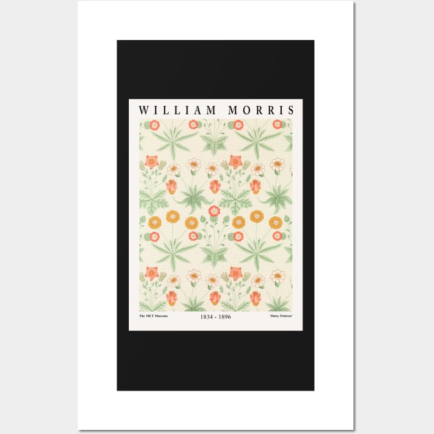 William Morris Exhibition Wall Art, Morris Daisy Pattern, Textile Design, Men Women Gift Wall Art by VanillaArt